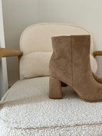 Mia beige faux suede ankle boots