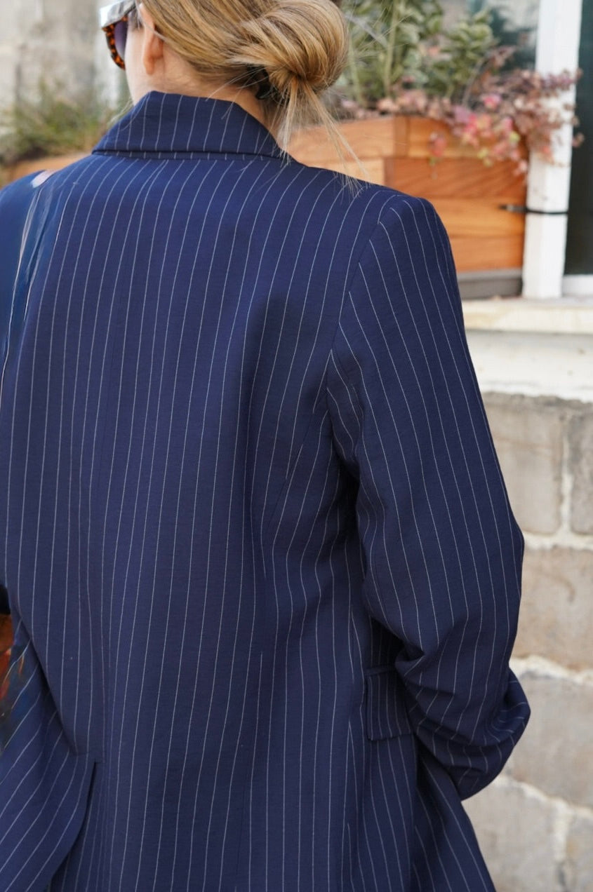 Navy Striped Valentin Blazer
