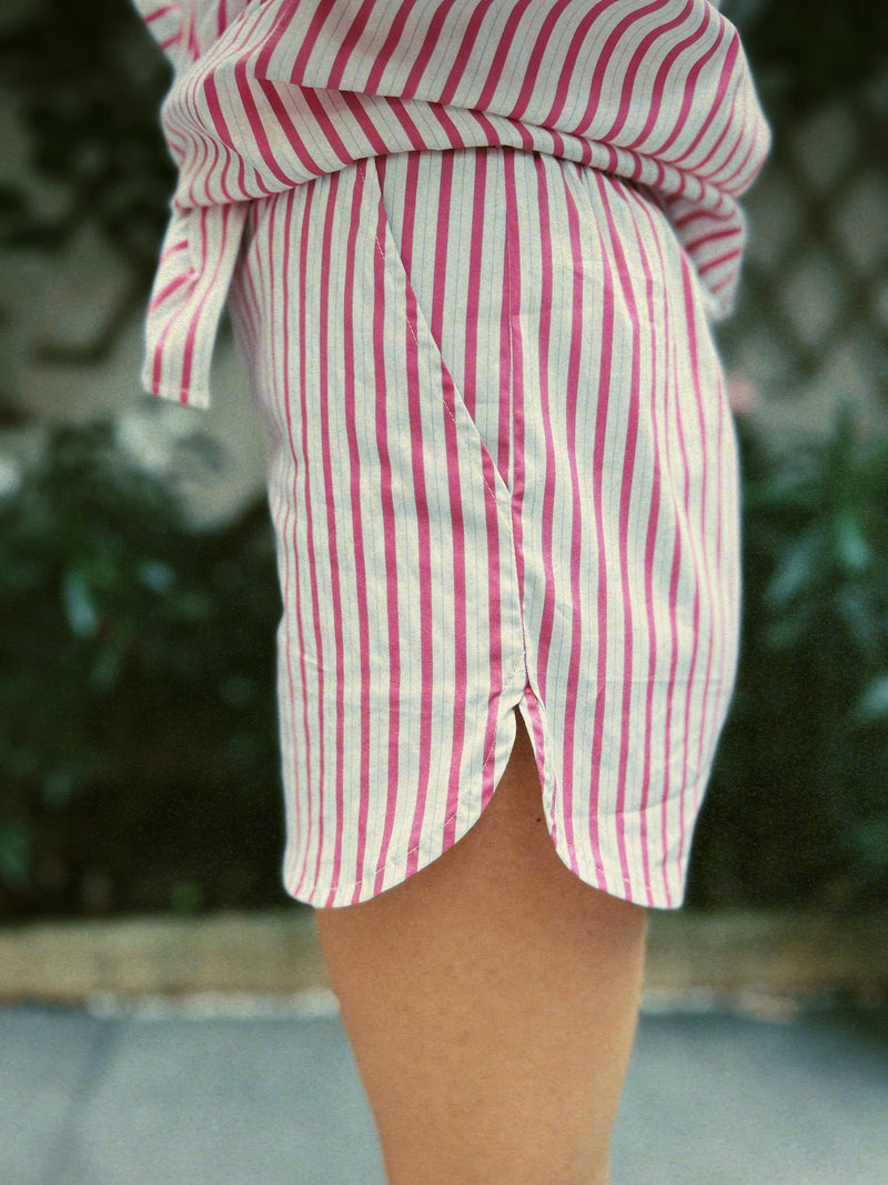 The Octave Short - Pink & Blue Stripes