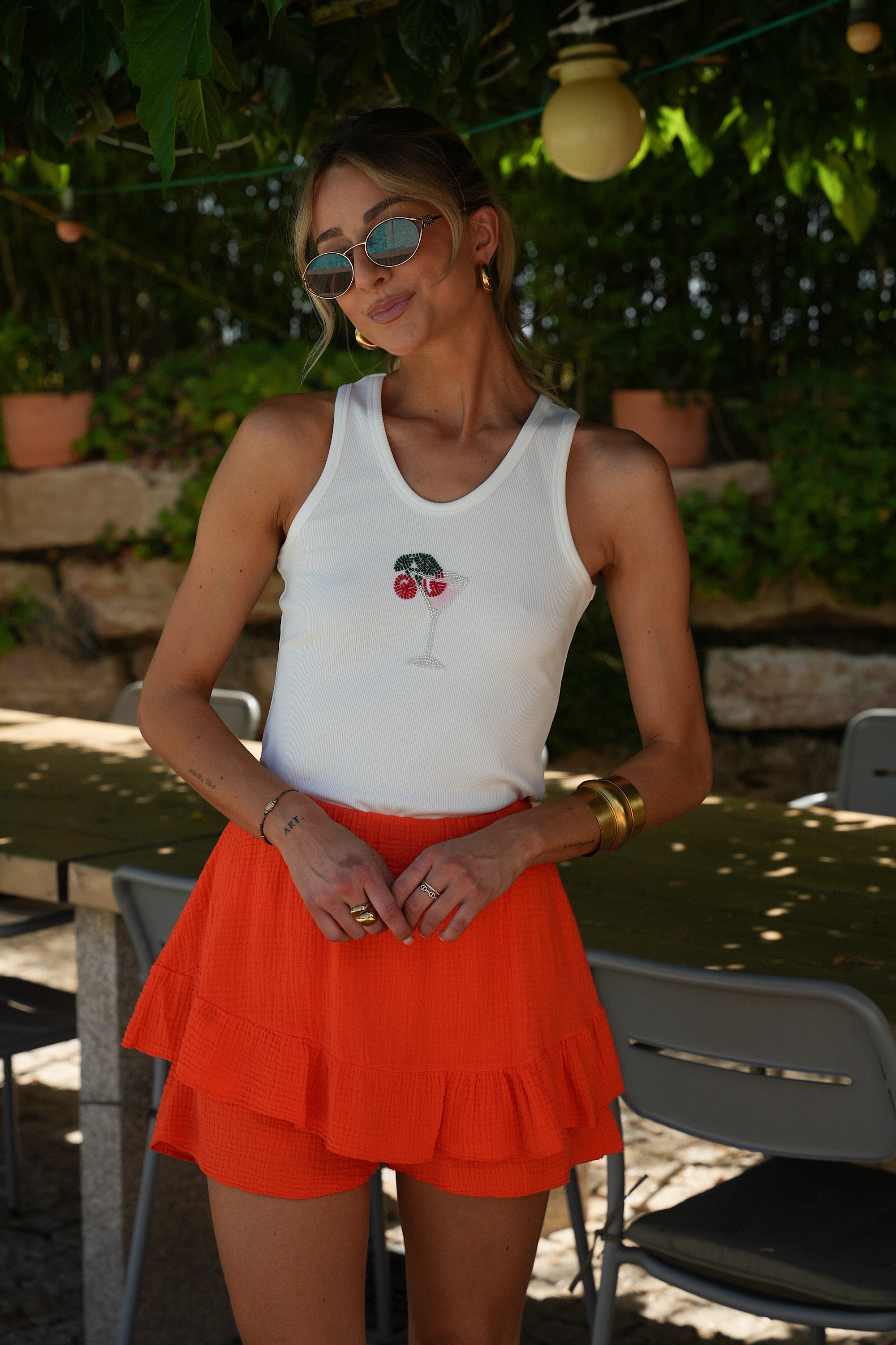 Top Sequins Yara - Blanc