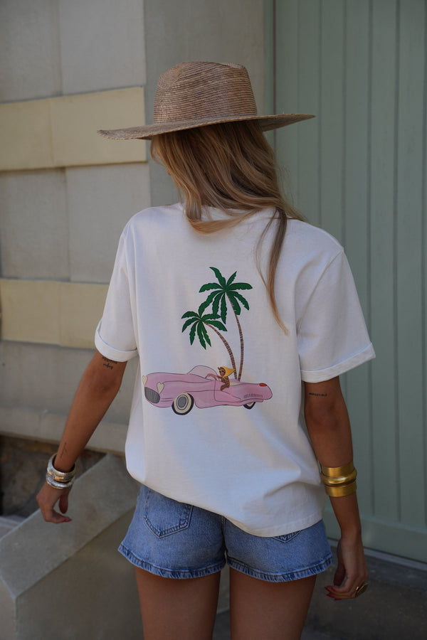 T-shirt med print - Leane Hvid