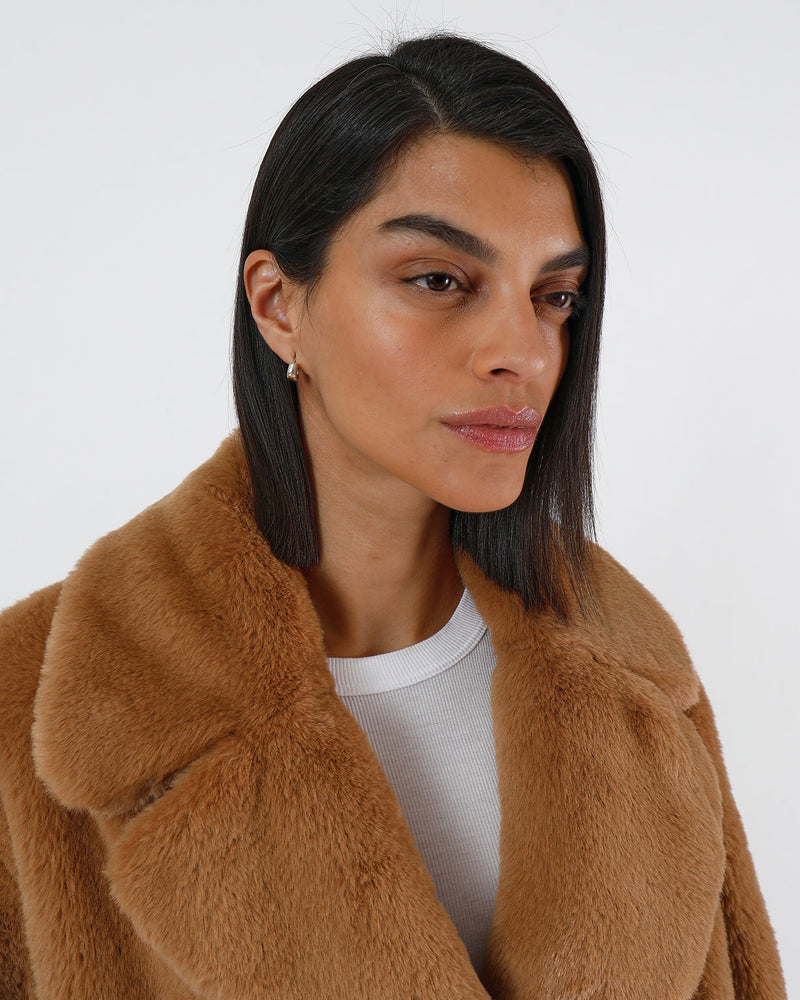 Manteau Stella Plant Based Fur - Biscuit