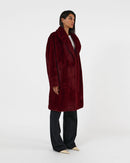 Manteau Stella Plant Based Fur - Garnet / Rouge