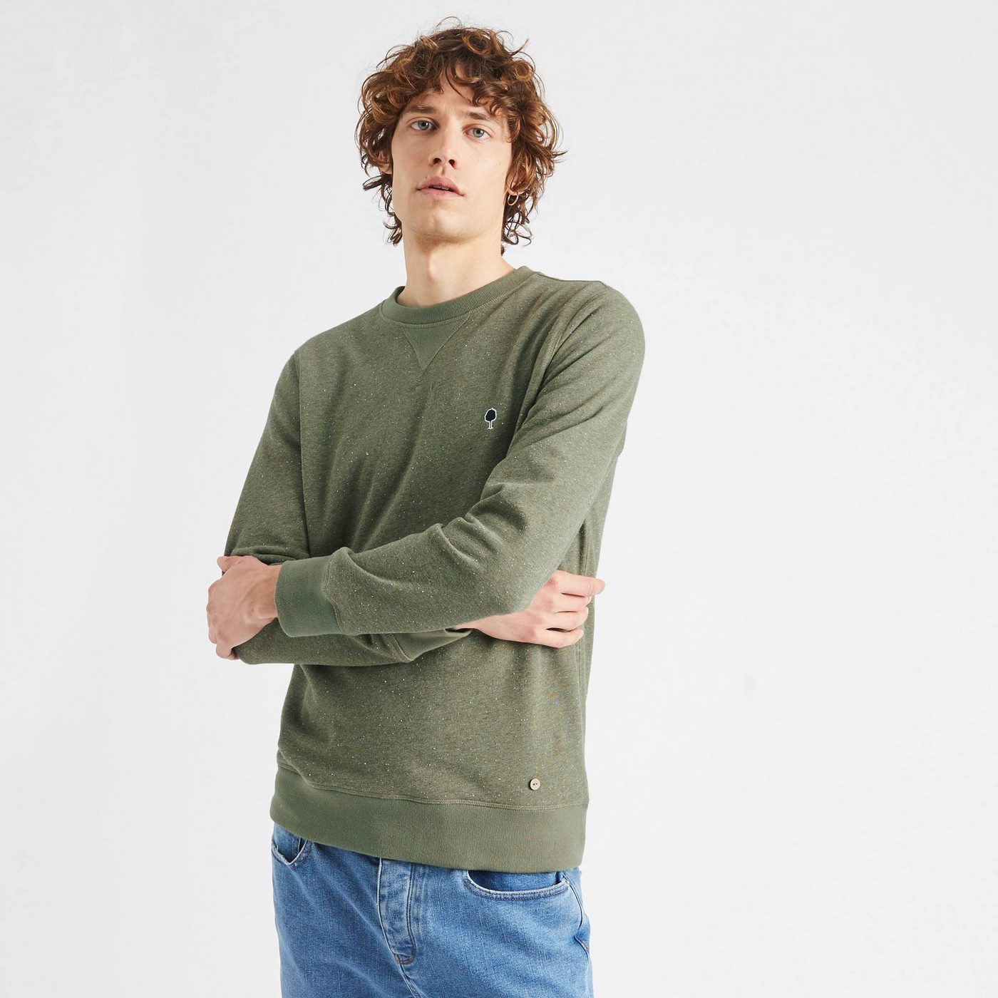 Khaki Round Neck Sweatshirt Donon - Men