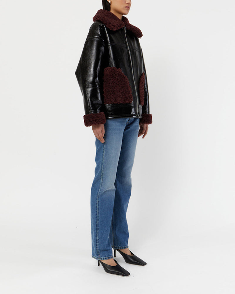 Manteau Catalina - Noir & Burgundy