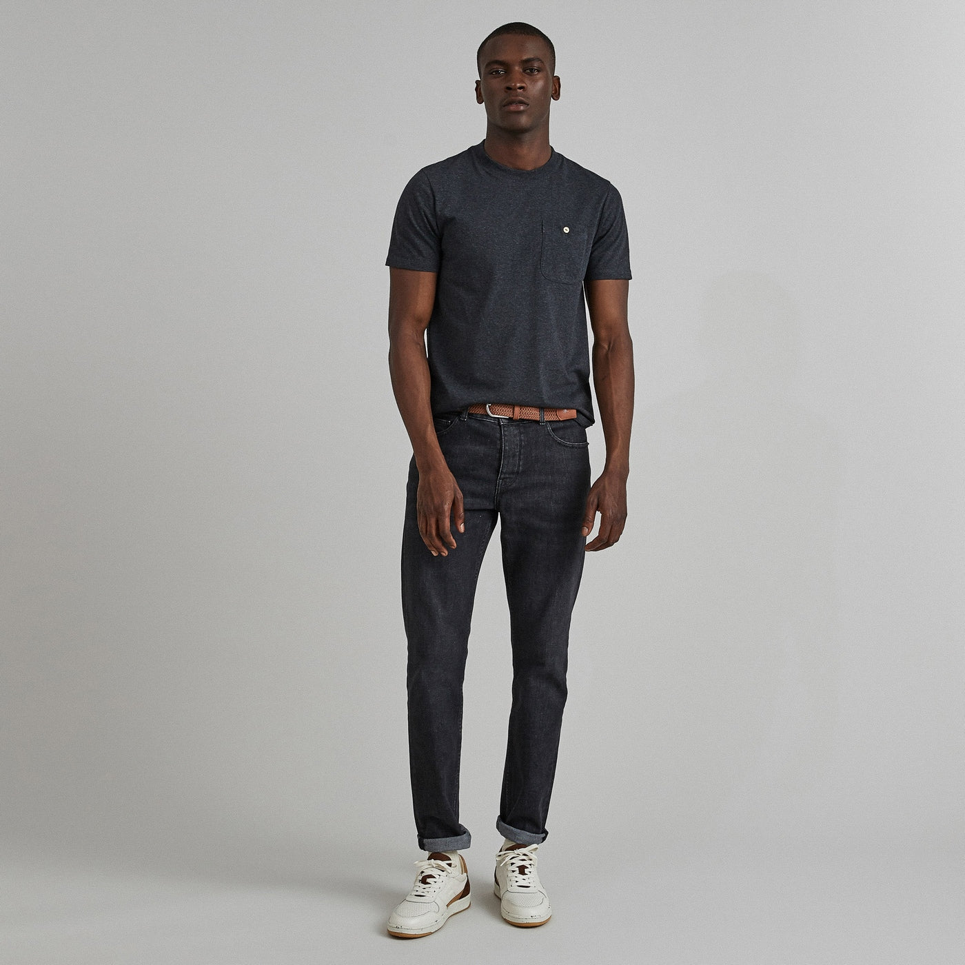 Dark Grey Slim Denim Jeans - Men