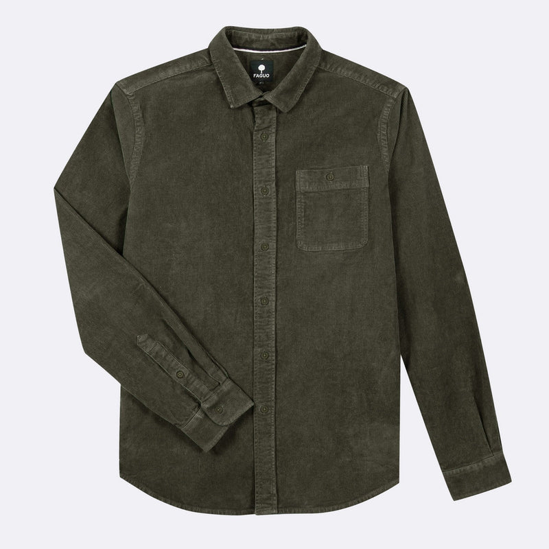 Faguo - Chemise Kaki Foncé Onca - Homme