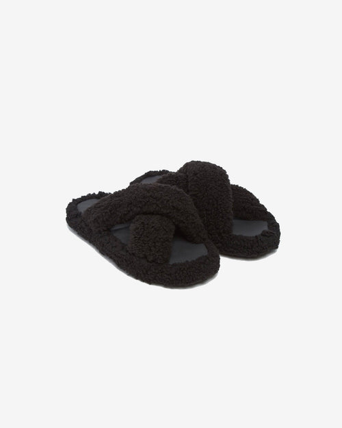 Biba Luxe Teddie Slipper Black