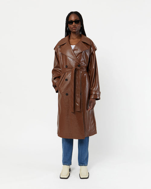 Manteau Isa Crinkle - Camel