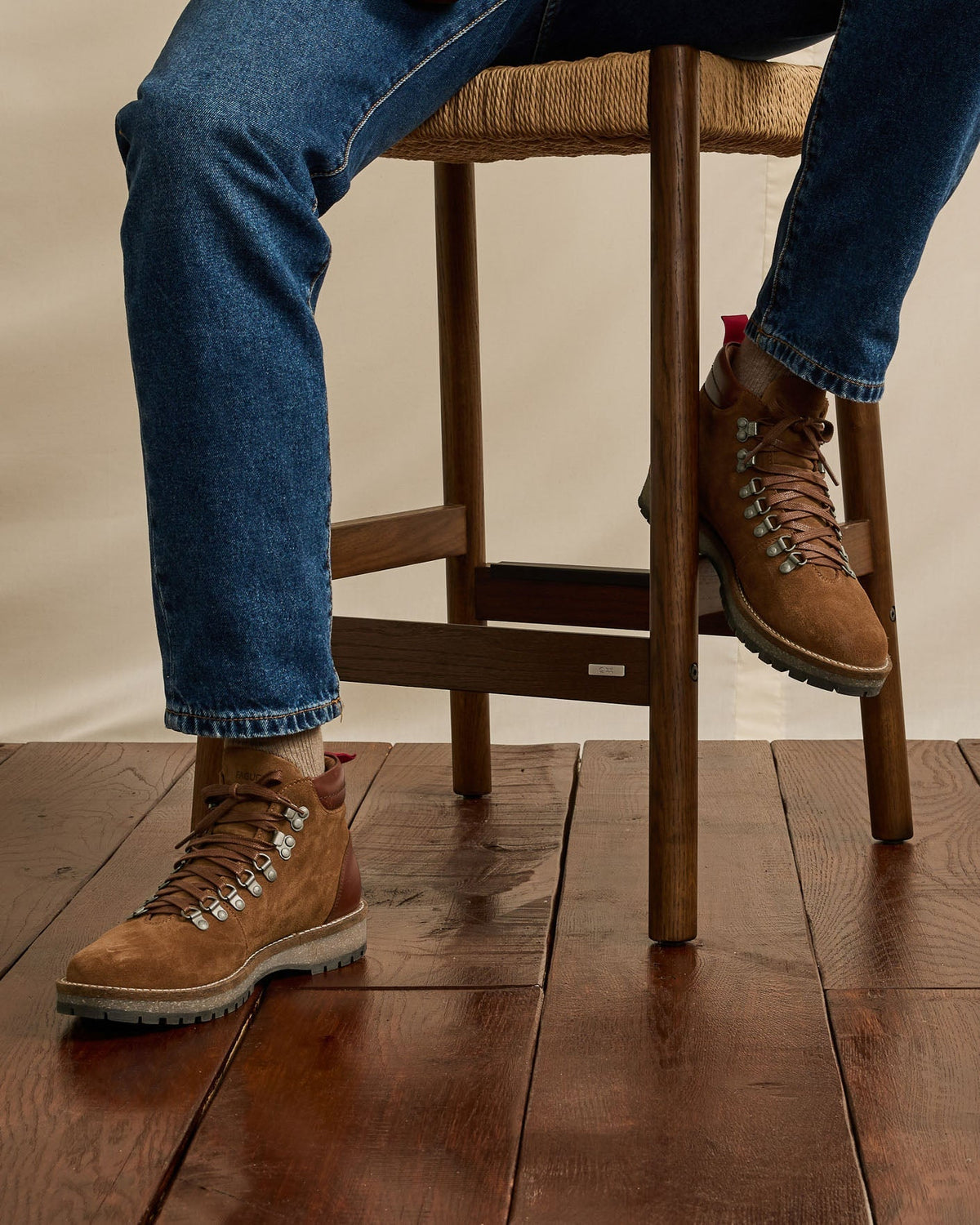 Zapatos de ante y cuero camel