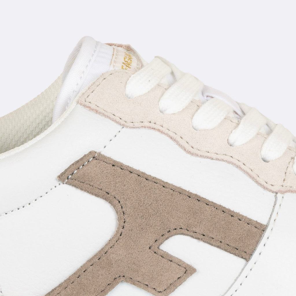 Baskets Blanches & Beiges Hazel - Femme
