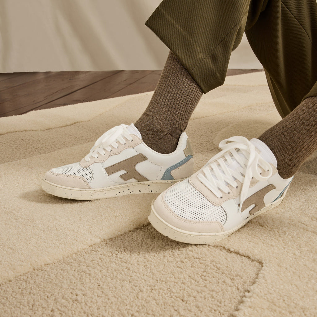 Baskets Blanches & Beiges Hazel - Femme