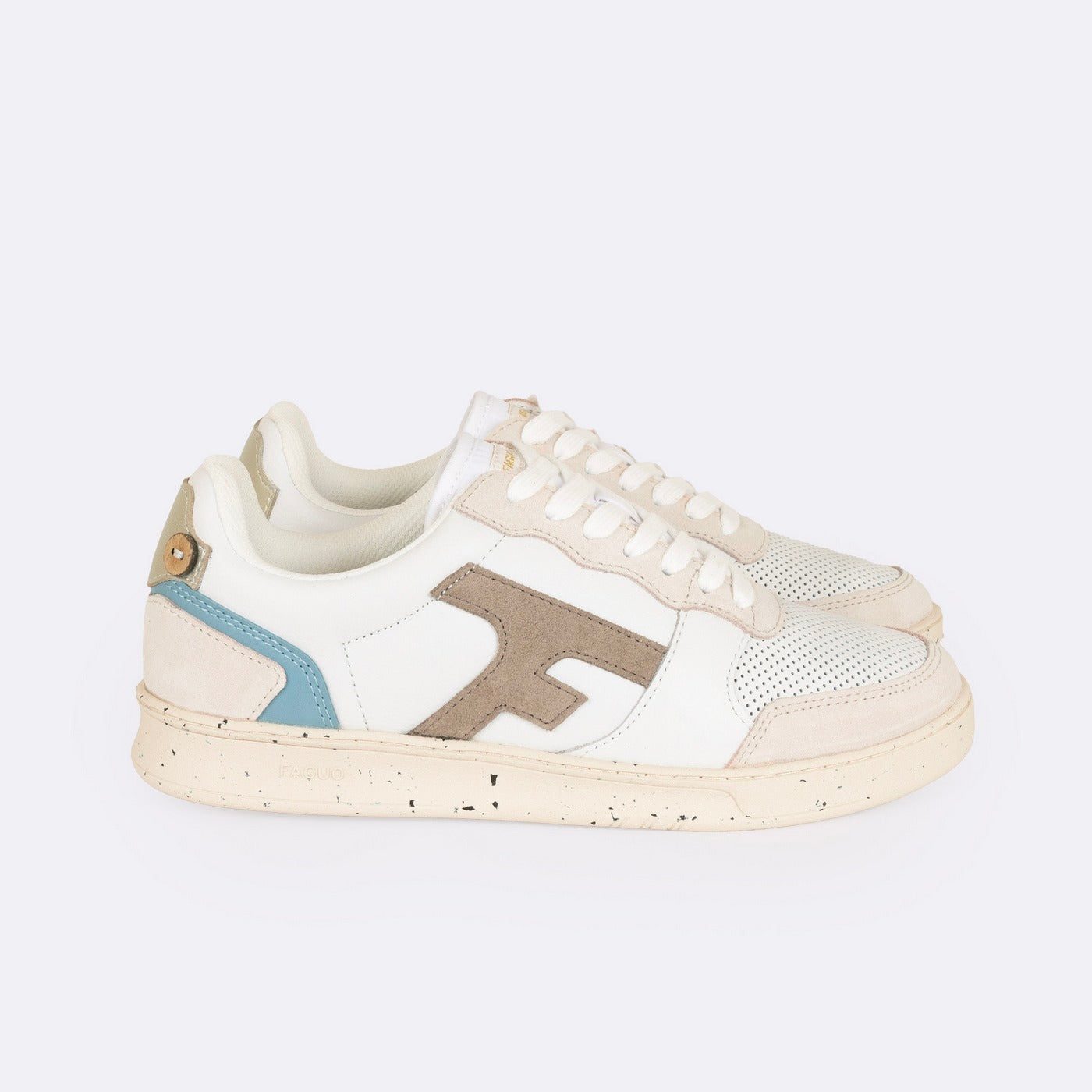Baskets Blanches & Beiges Hazel - Femme