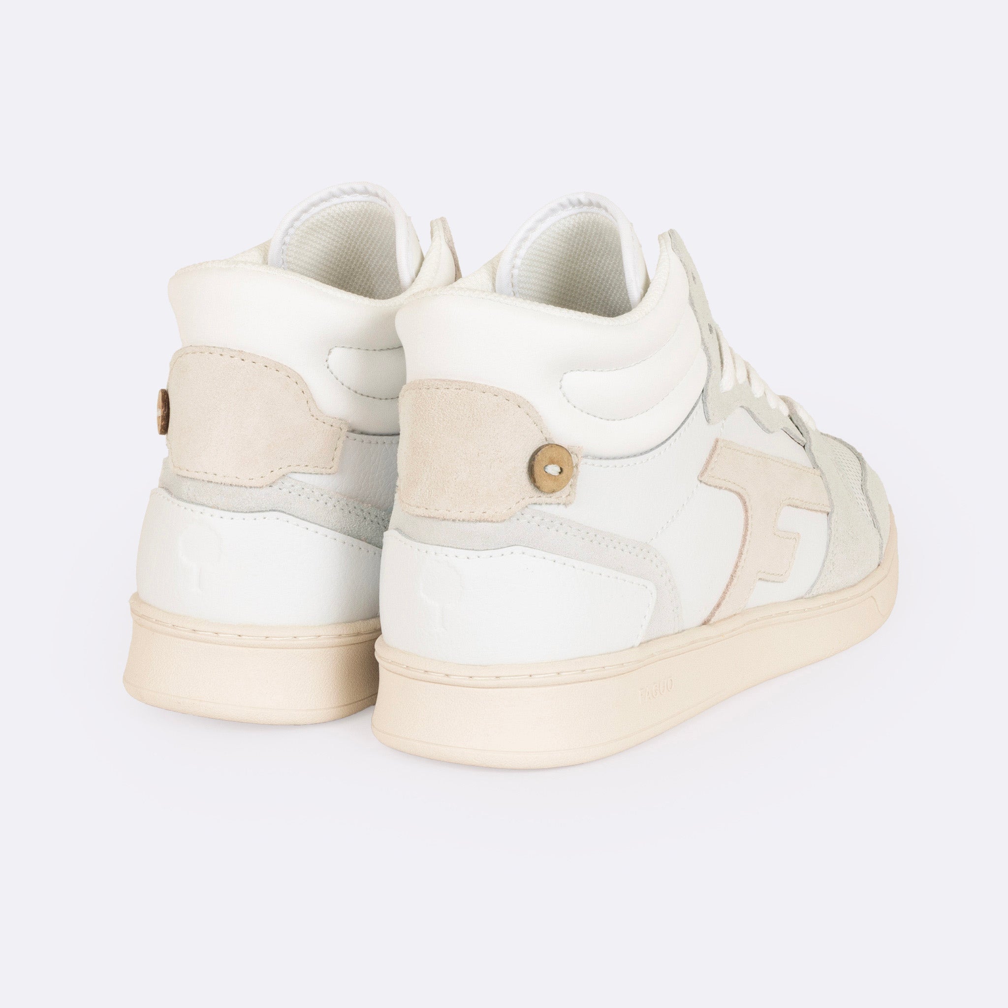 Baskets Blanches & Beiges Hazel Mid - Femme