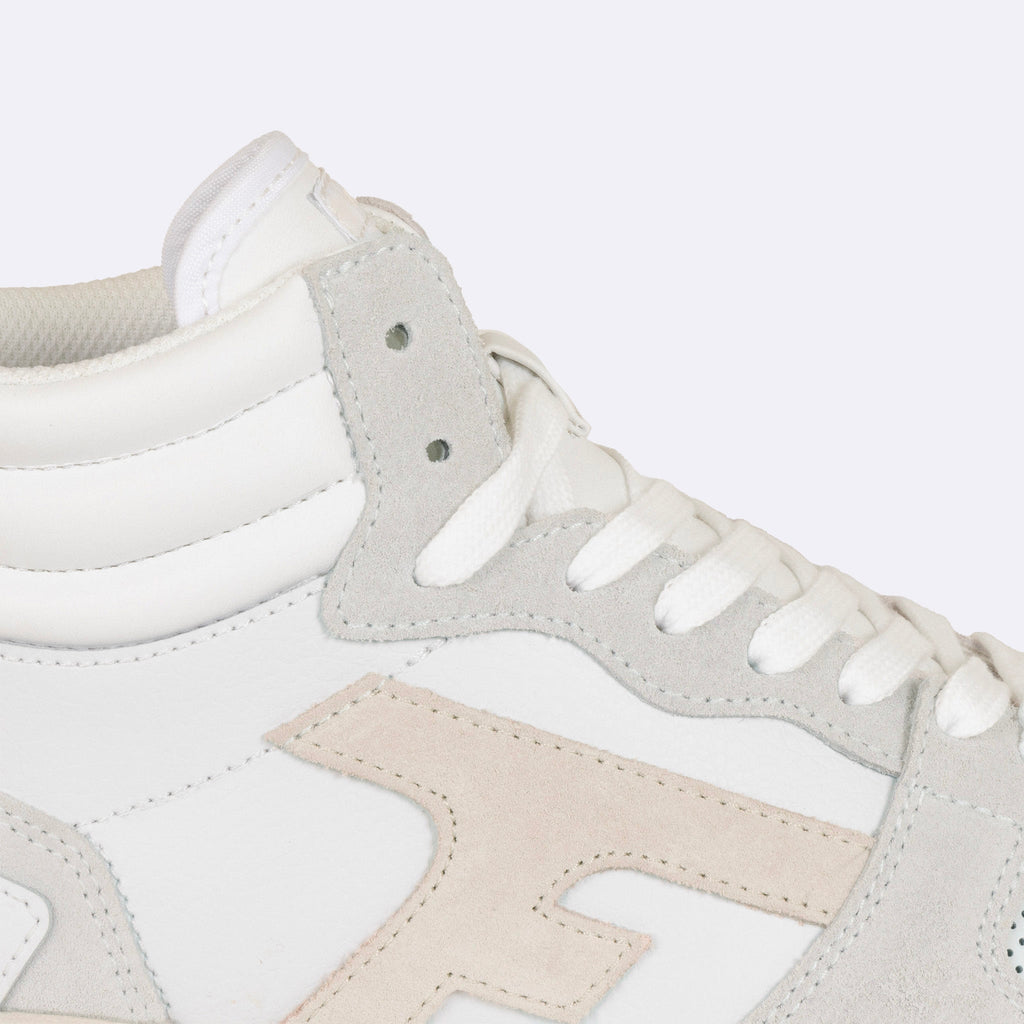 Baskets Blanches & Beiges Hazel Mid - Femme
