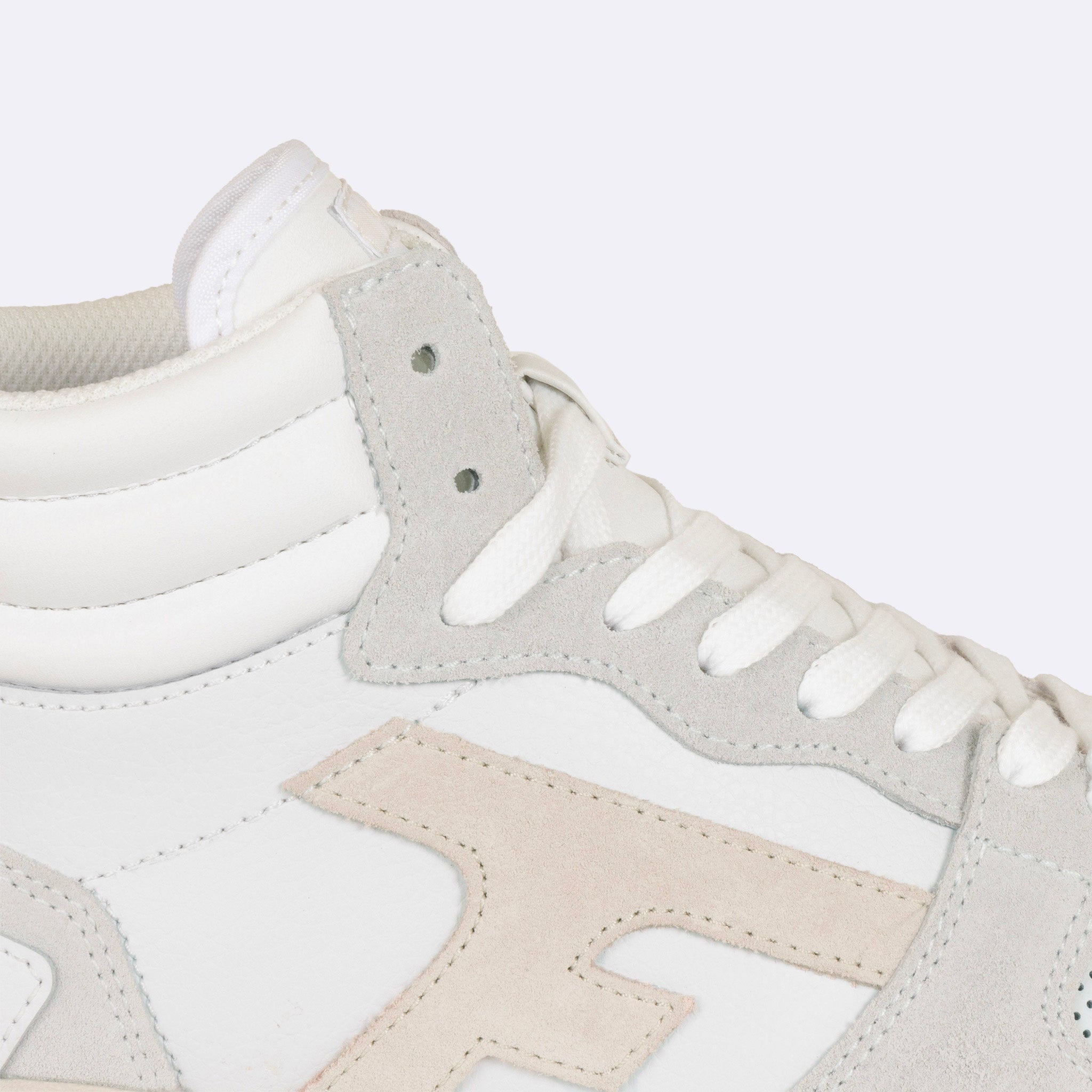 Baskets Blanches & Beiges Hazel Mid - Femme
