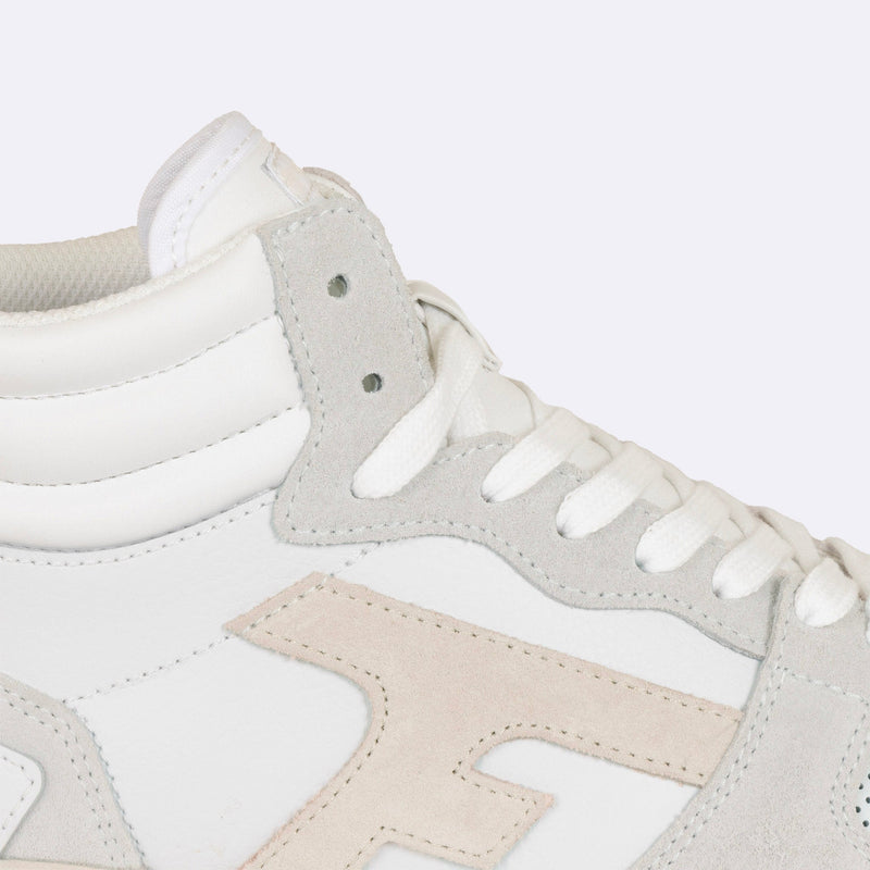 Baskets Blanches & Beiges Hazel Mid - Femme