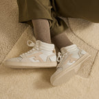 Baskets Blanches & Beiges Hazel Mid - Femme