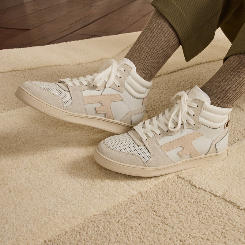 Baskets Blanches & Beiges Hazel Mid - Femme