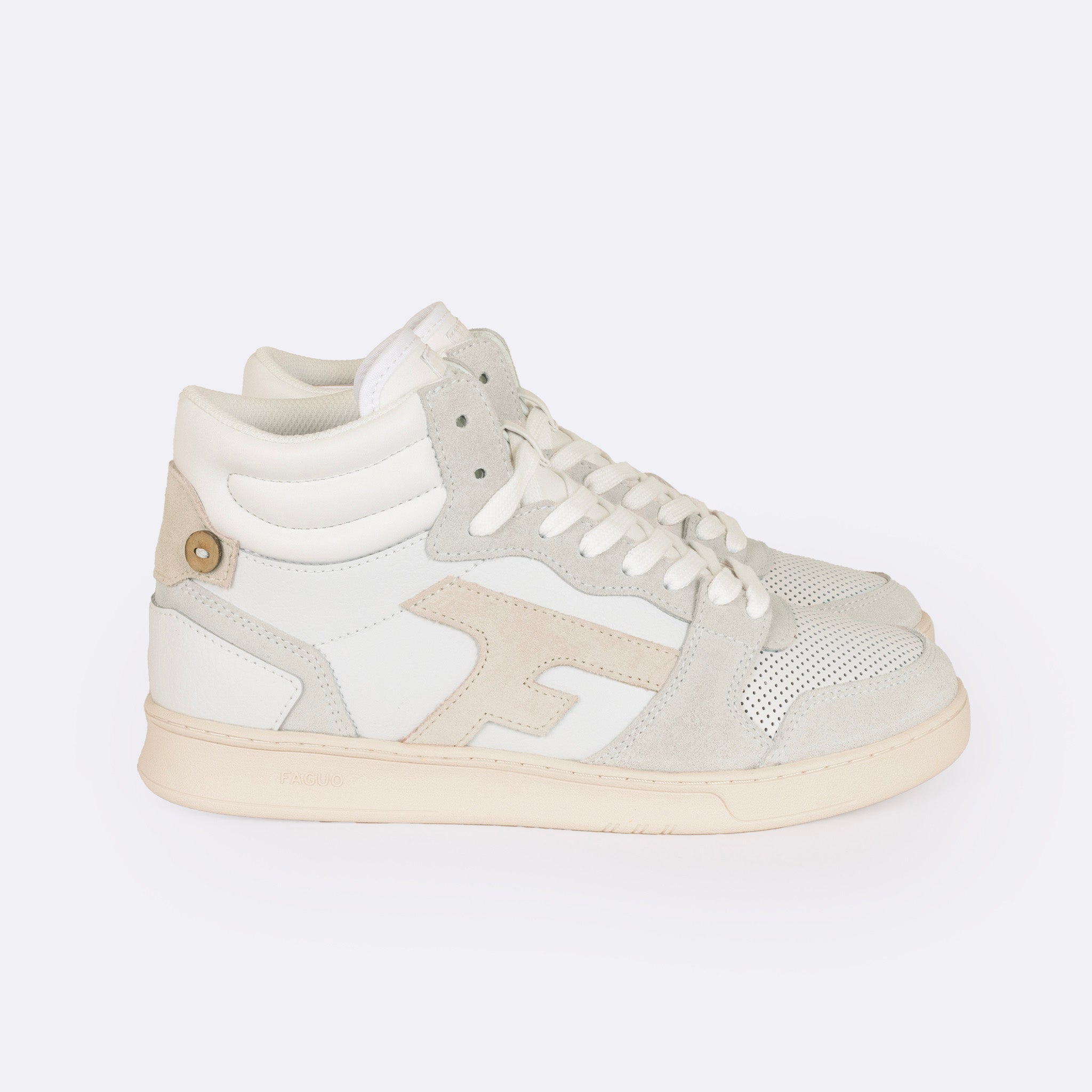 Baskets Blanches & Beiges Hazel Mid - Femme