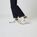 Baskets Blanches & Marron Clair Hazel Mid - Femme