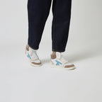 Baskets Blanches & Marron Clair Hazel Mid - Femme