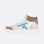 Baskets Blanches & Marron Clair Hazel Mid - Femme