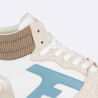 Baskets Blanches & Marron Clair Hazel Mid - Femme