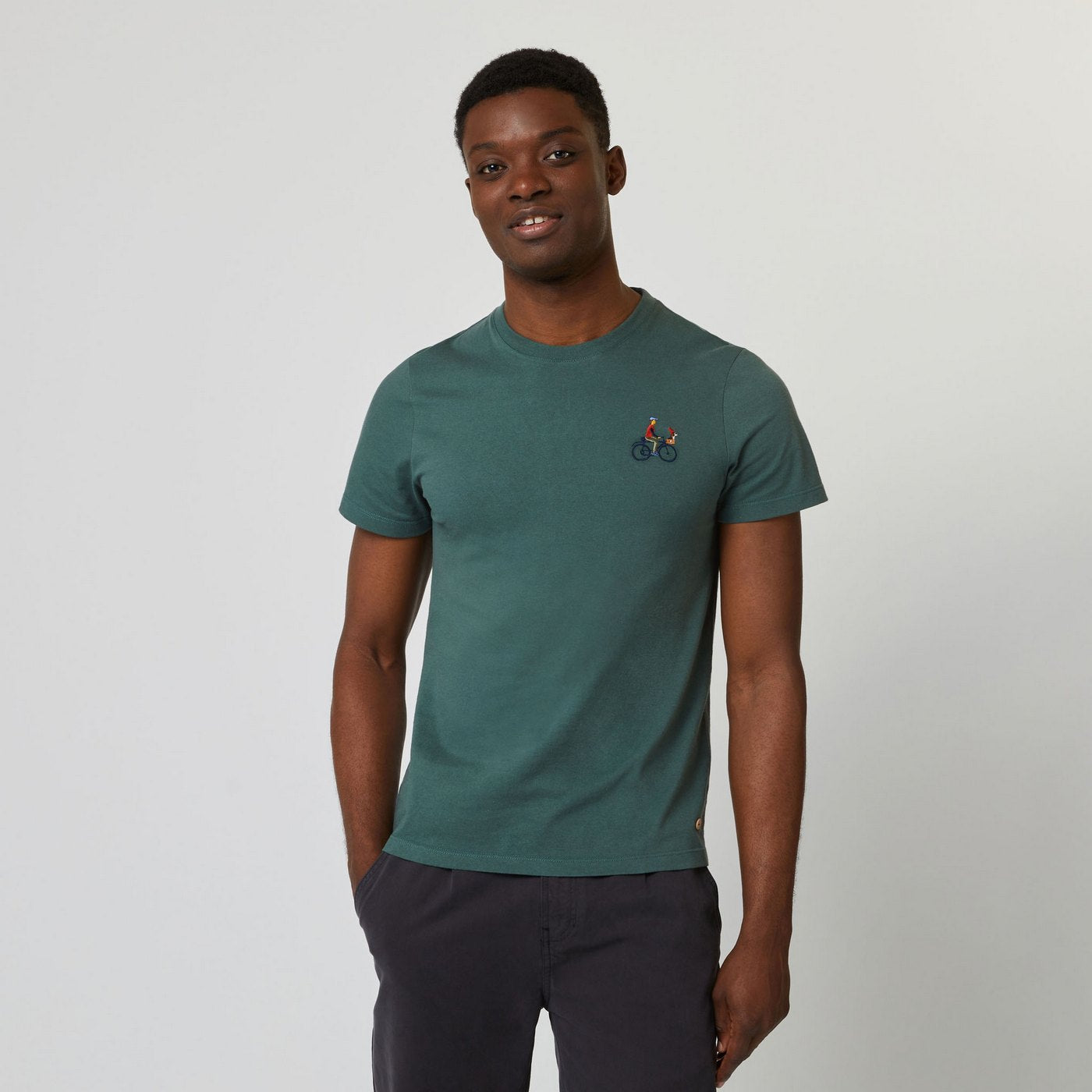 T-Shirt Vert Grisé Brodé Arcy - Homme