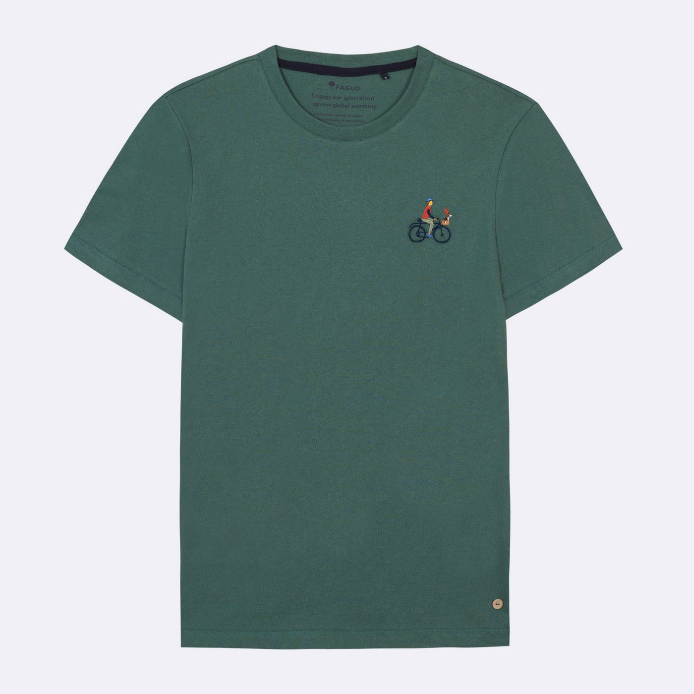 T-Shirt Vert Grisé Brodé Arcy - Homme