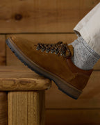 Scarpe in pelle scamosciata e pelle color cammello