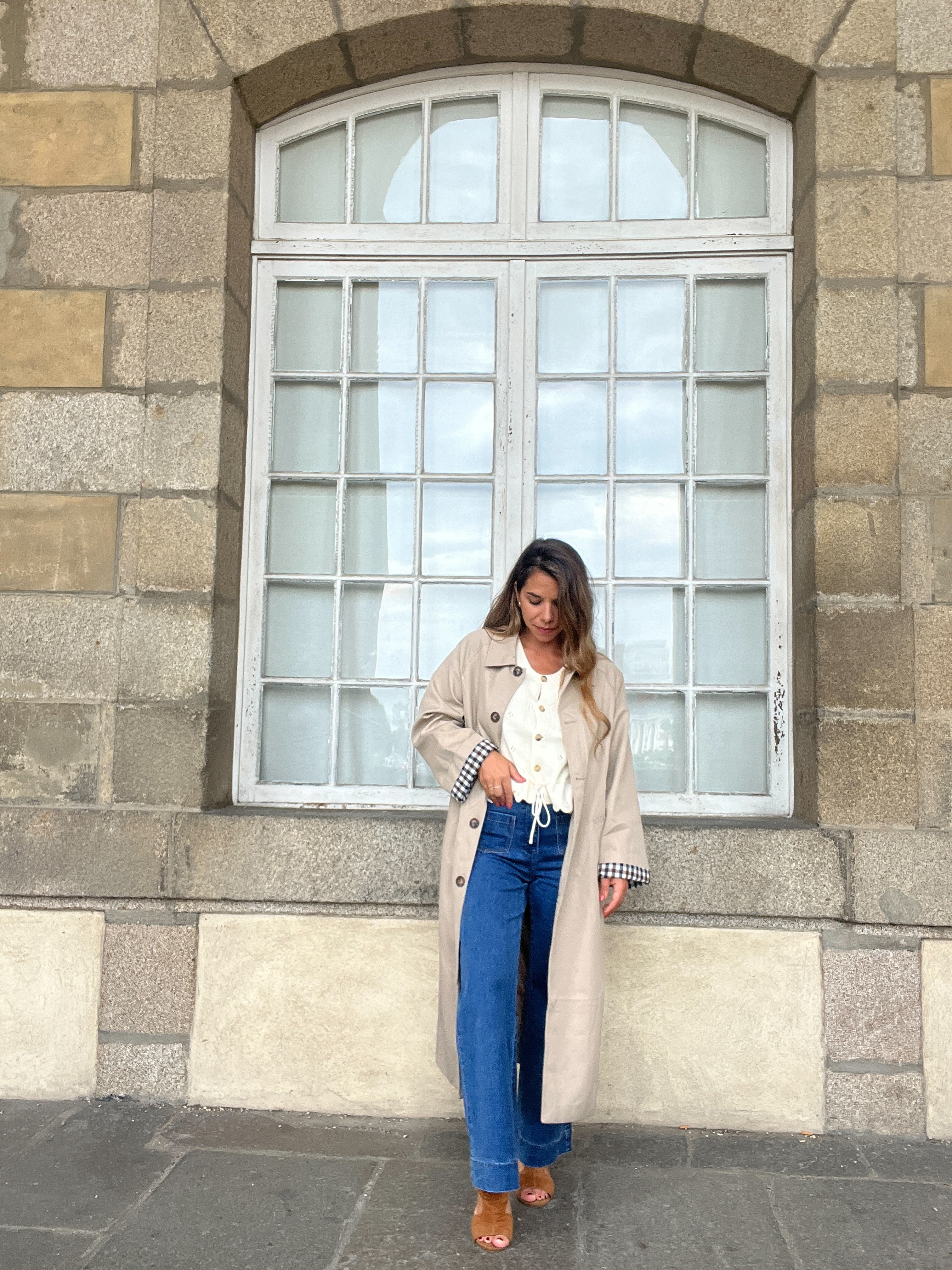 Manon long trench coat