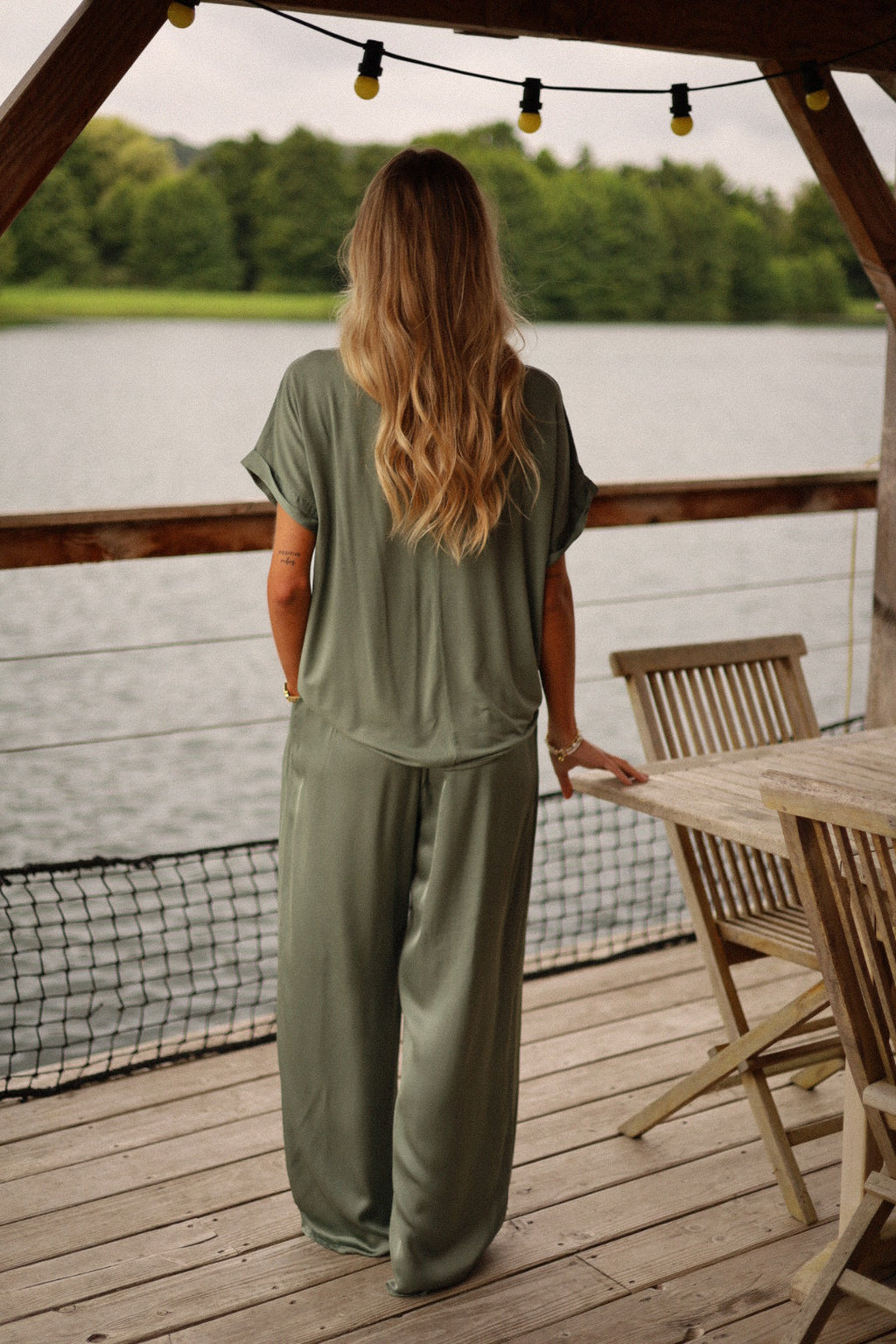 Pantalon Satiné Julya - Kaki