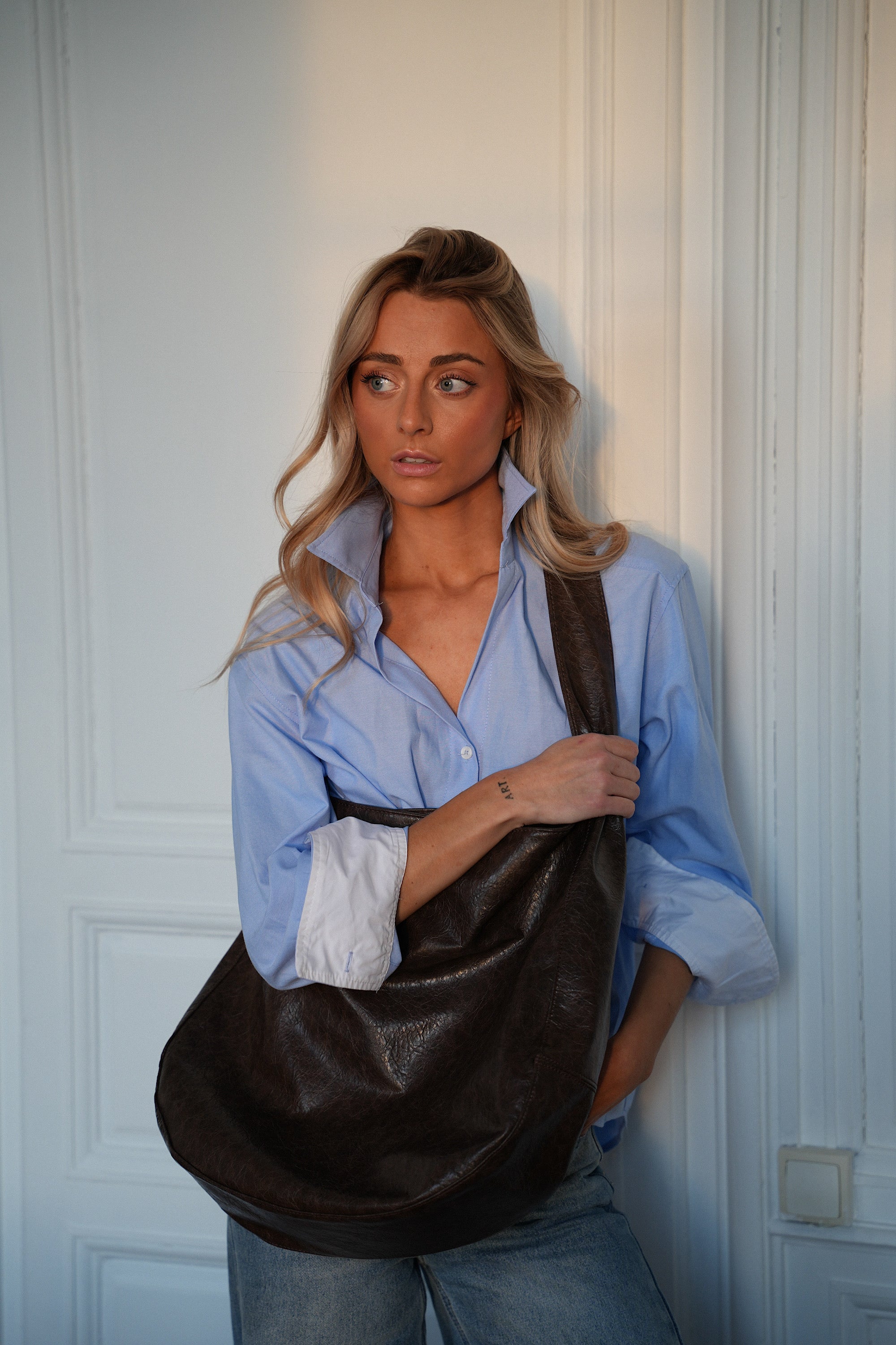 Sac En Similicuir Jelly - Chocolat