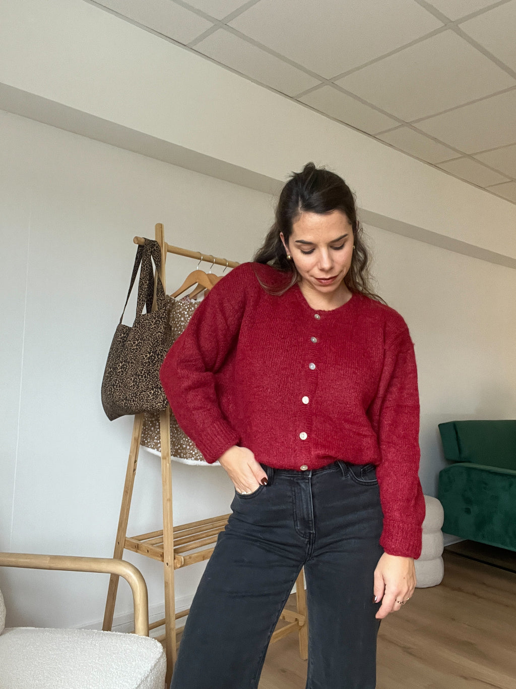 Charlie burgundy cardigan