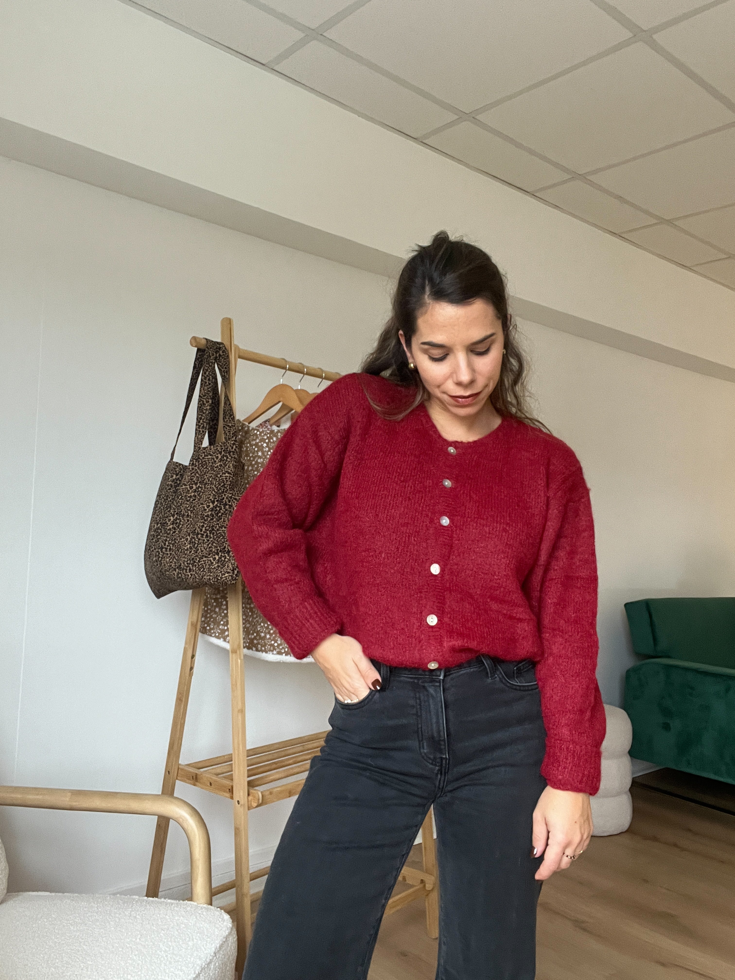 Charlie burgundy cardigan