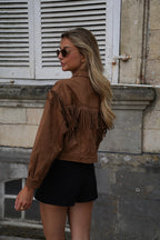 Cassidy Fringed Jacket - Camel