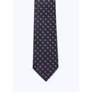 Cravate Jacquard Petits Ronds Fantaisie Rouge Fond Marine - Carbone