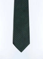 Cravatta In Jacquard A Quadri - Verde Bottiglia