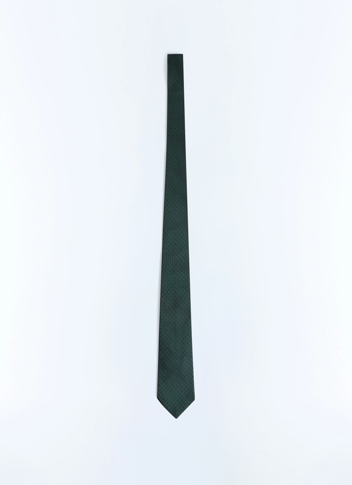 Cravatta In Jacquard A Quadri - Verde Bottiglia