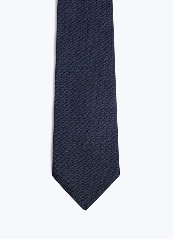 Cravatta In Jacquard Fantasia - Blu Marino