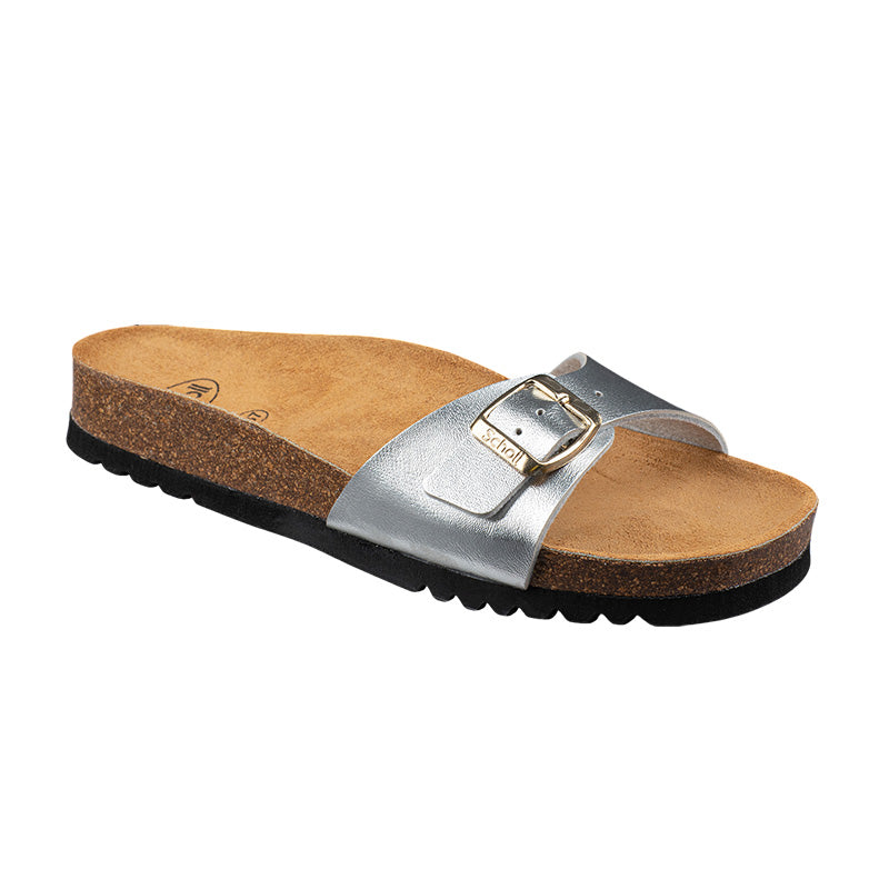 Women's Sandals Scholl Estelle Laminated - Silver, Brown