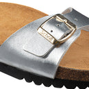 Women's Sandals Scholl Estelle Laminated - Silver, Brown