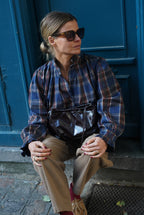 Elisabeth Navy Check Shirt