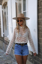 Blouse Brodée Tifany - Beige