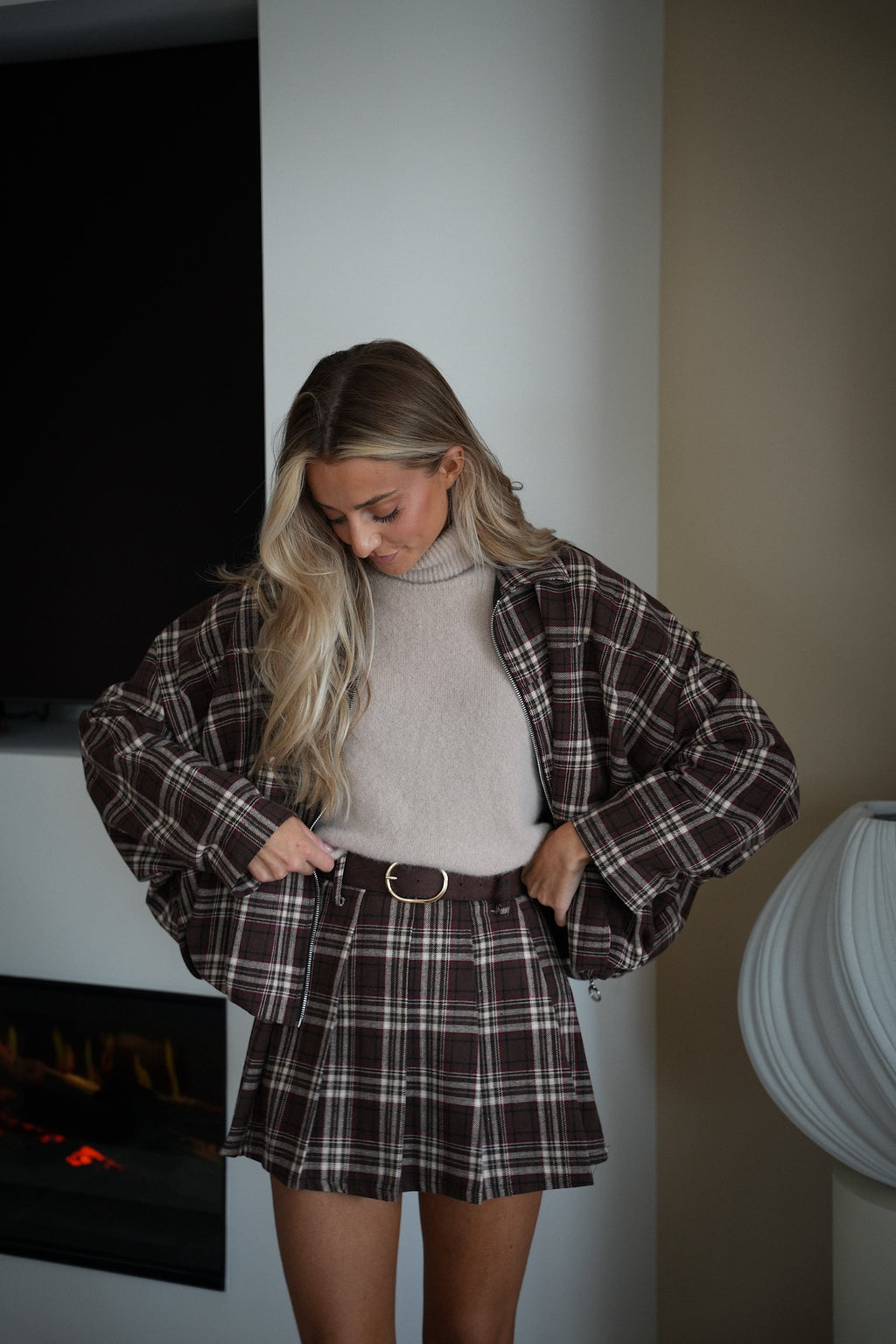 Kloé Chocolat - Checked Skirt-Shorts