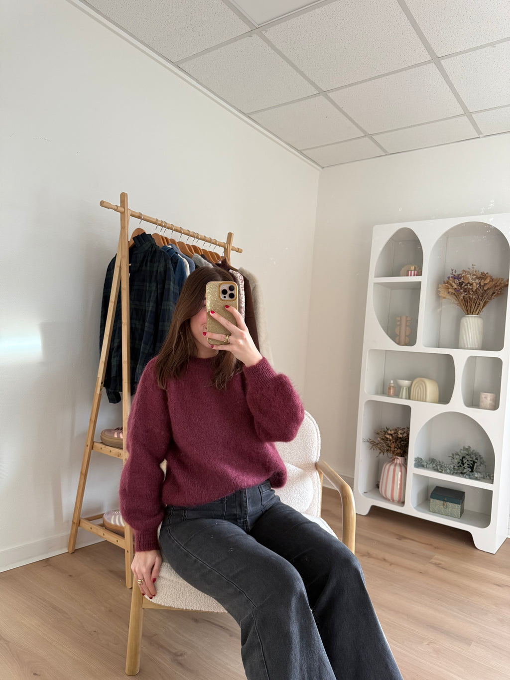Maille En Mohair Et Laine Gaia Bordeaux