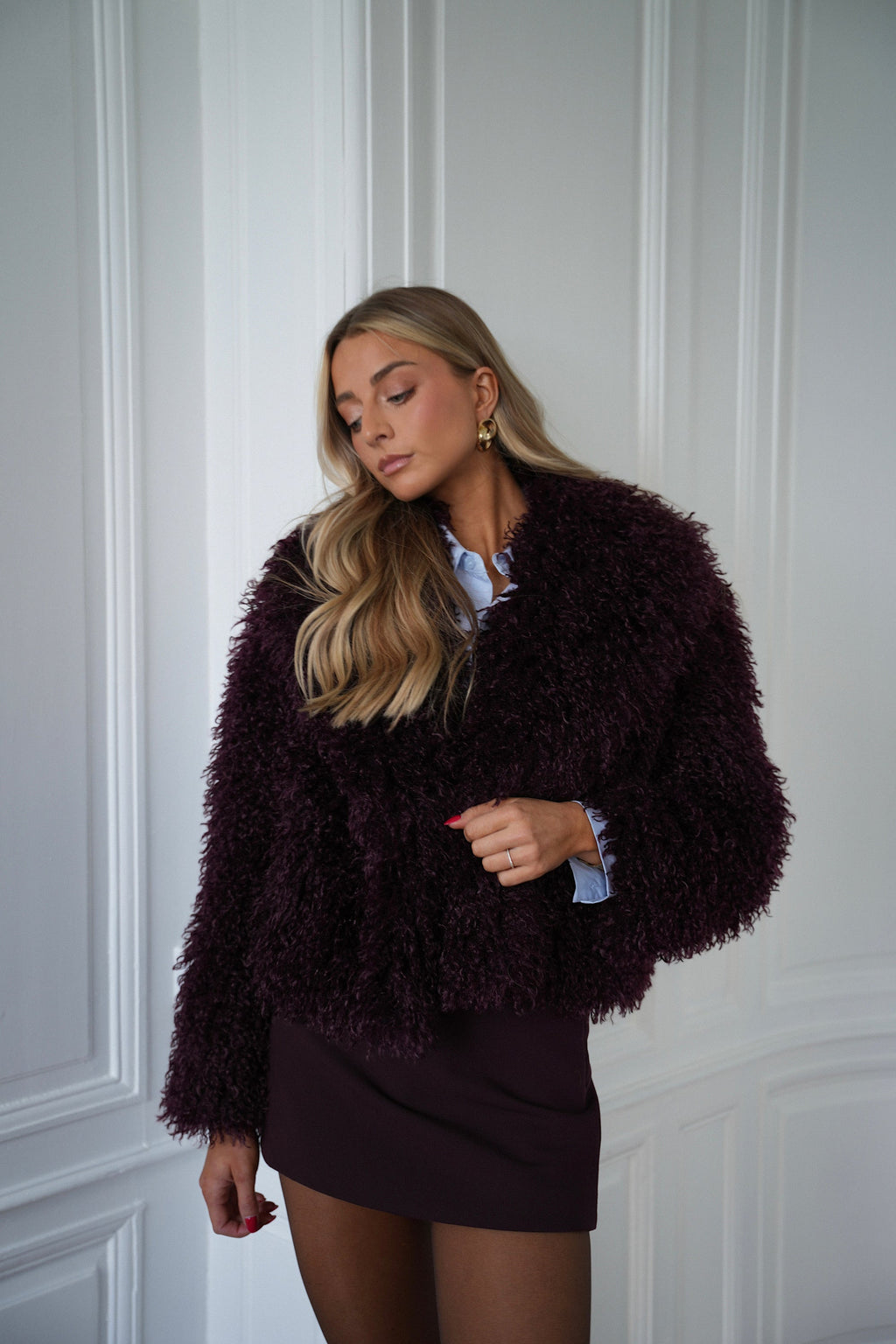Manteau Fourrure Soanne - Prune