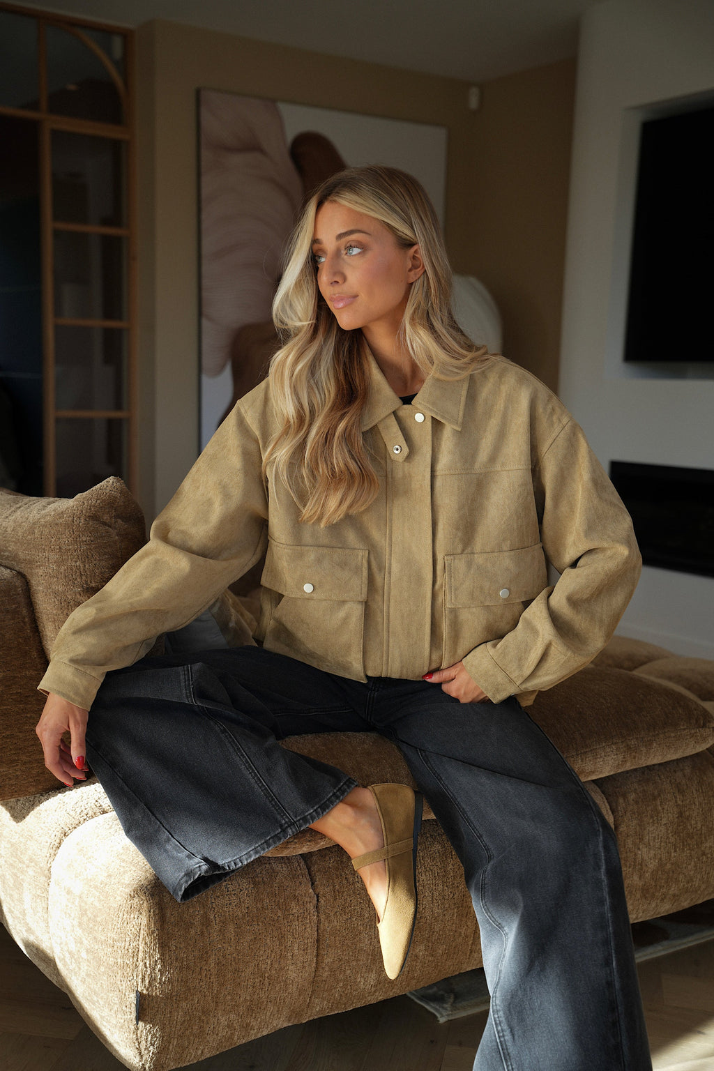 Rebeca Beige - Suede Jacket