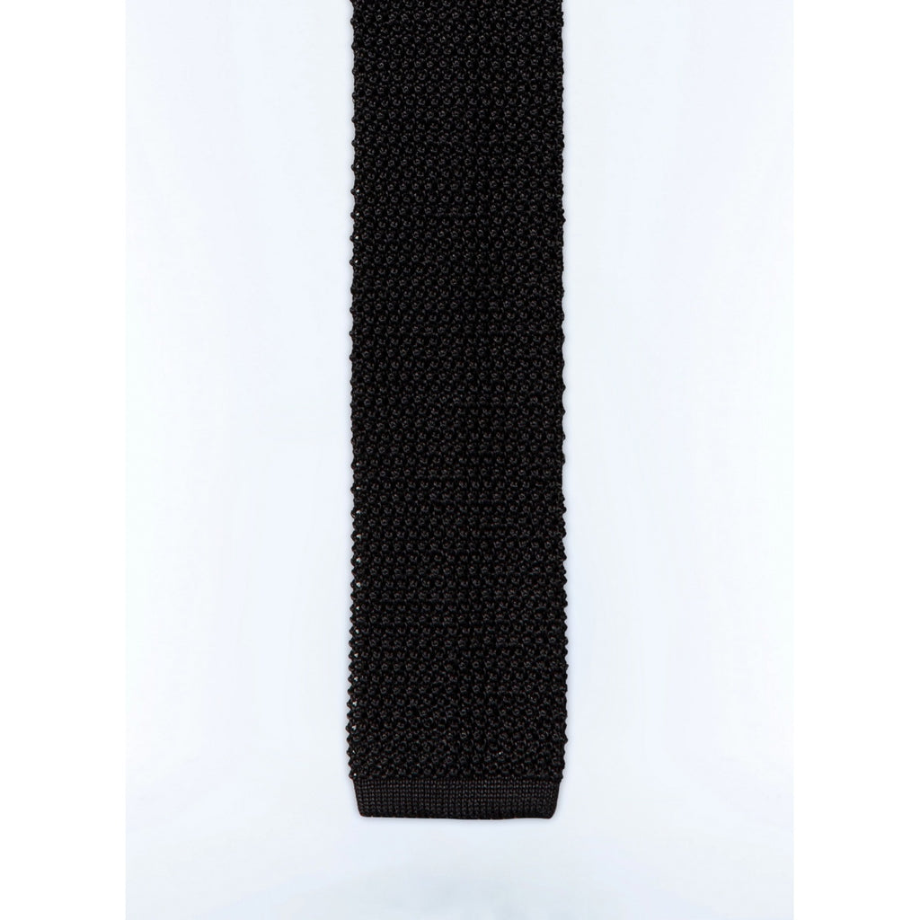 Cravate En Tricot Unie - Noir